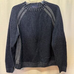 Roundtree & York Blue/Gray Stripe Long Sleeve Pullover Wool Blend Sweater Sz L